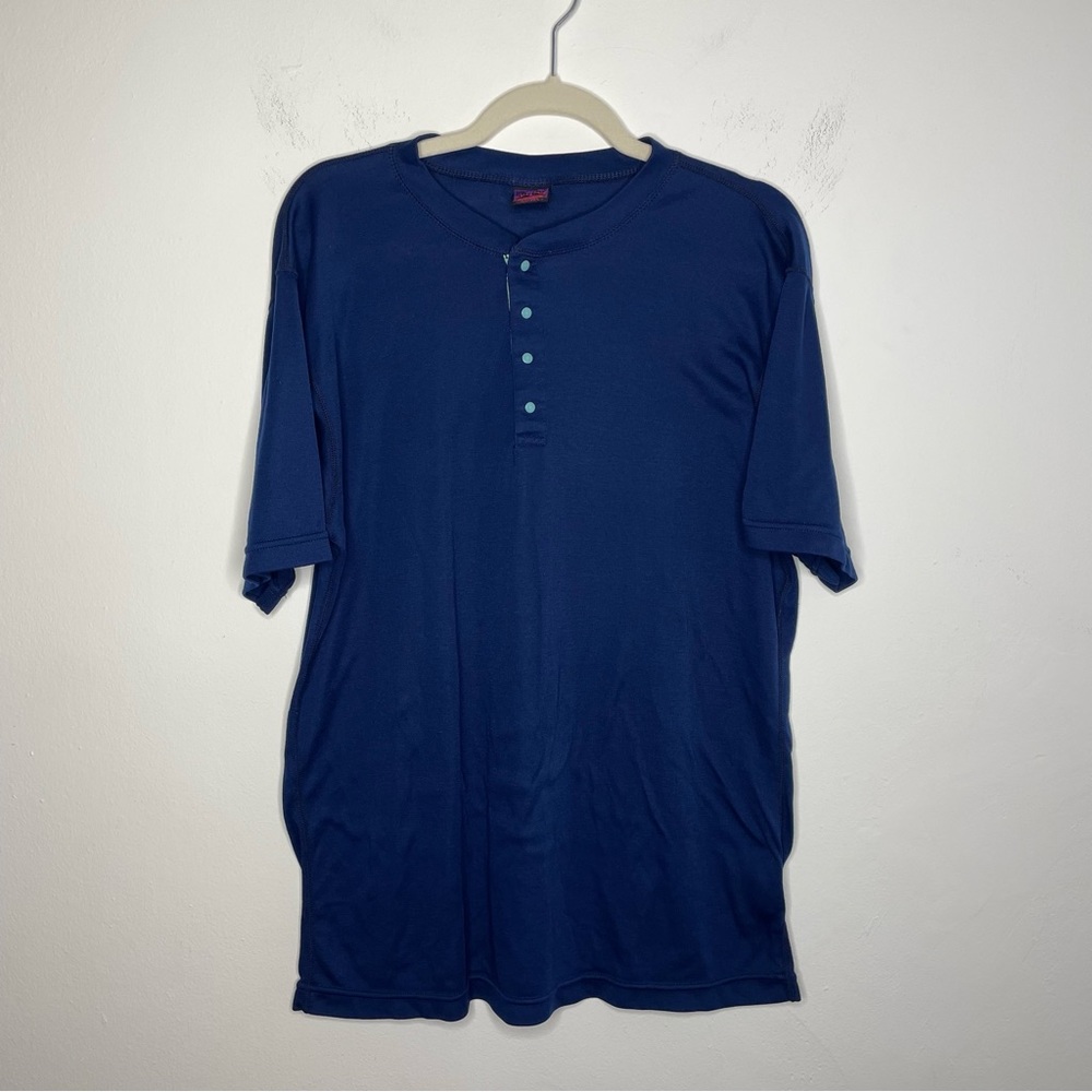 Patagonia Capilene Blue Henley Snap Button Base Layer Shirt Sz XL USA